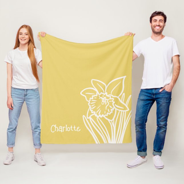Spring Daffodil Fleece Blanket (In Situ)