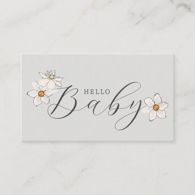 Spring Daffodil Hello Diaper Raffle Enclosure Card (Front)