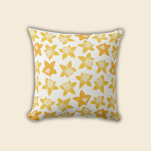 Spring Daffodil Pattern Cushion