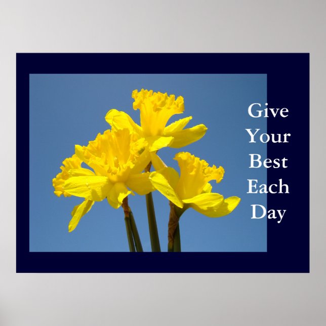 Spring Daffodils art print Give Your Best Each Day (Front)