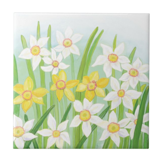 Spring Daffodils  Ceramic Tile (Front)
