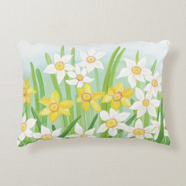 Spring Daffodils  Decorative Cushion (Front)