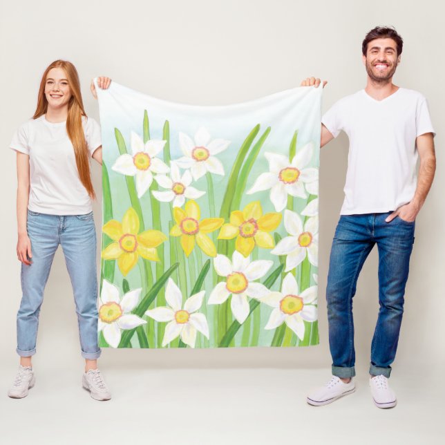 Spring Daffodils  Fleece Blanket (In Situ)