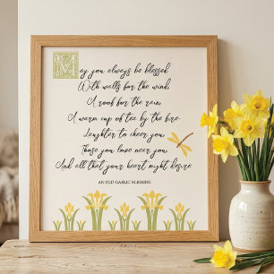 Spring Daffodils Gaelic Blessing Poster
