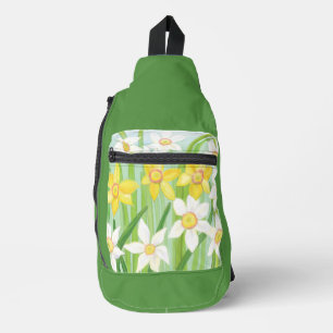 Spring Daffodils Green Sling Bag