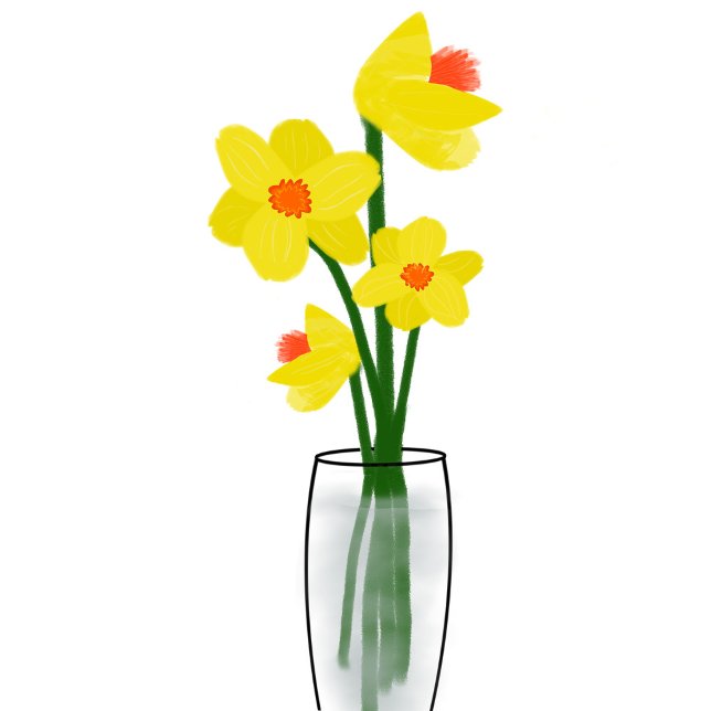 Spring Daffodils in Vase Stone Coaster (Creator Uploaded)