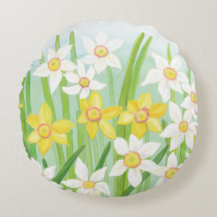Spring Daffodils  Round Cushion