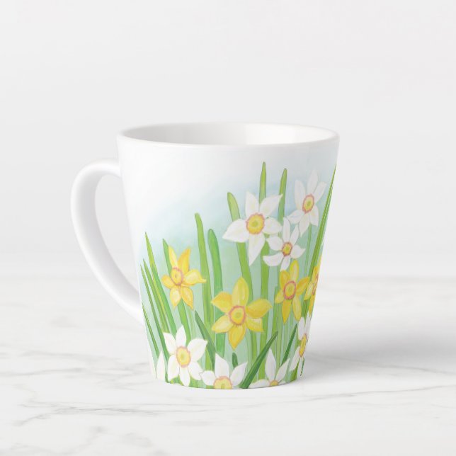 Spring Daffodils Small Latte Mug (Left Angle)