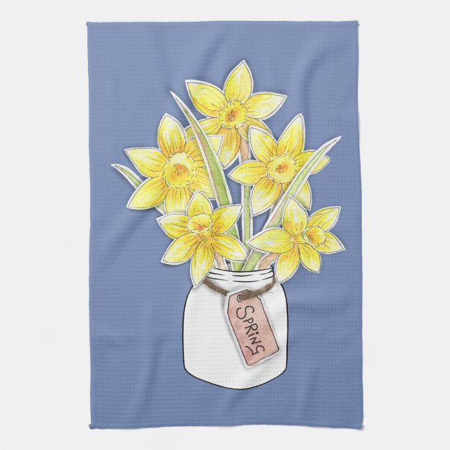 Spring Daffodils Tea Towel (Vertical)
