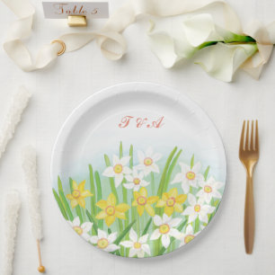 Spring Daffodils Wedding   Paper Plate