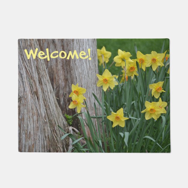 Spring Daffoldil Welcome Mat (Front)