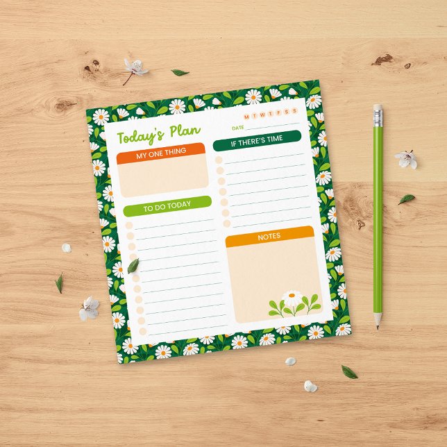 Spring Daisies and Vine Daily Planner Notepad (Creator Uploaded)