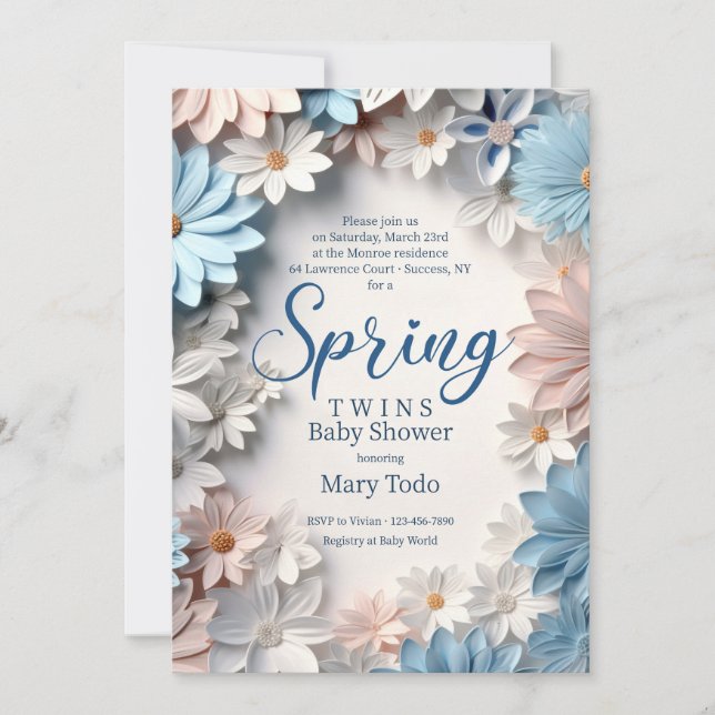 Spring Daisies Baby Shower Invitation (Front)