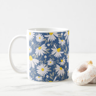 Spring Daisies - Dark Blue Coffee Mug