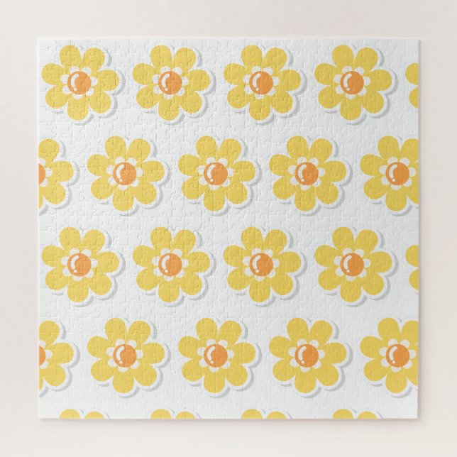 Spring Daisies on white Jigsaw Puzzle (Vertical)