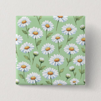 Spring daisies pattern 15 cm square badge