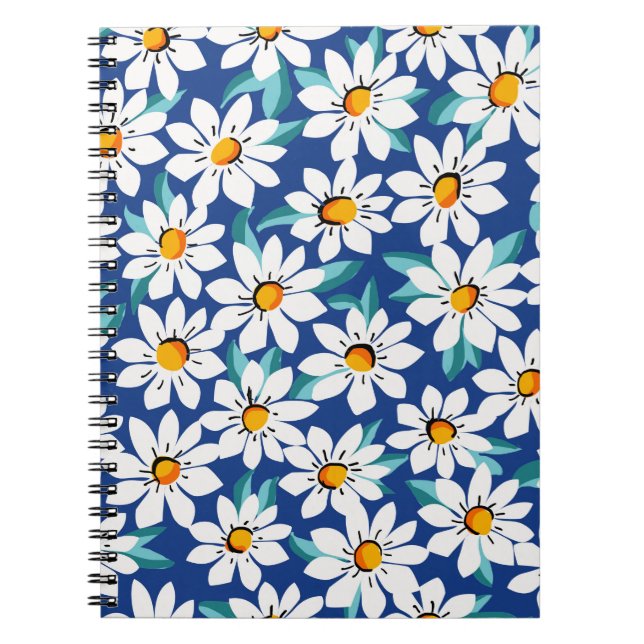 Spring daisies: trendy floral pattern. notebook (Front)