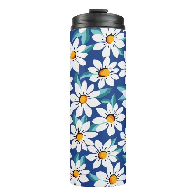 Spring daisies: trendy floral pattern. thermal tumbler (Front)