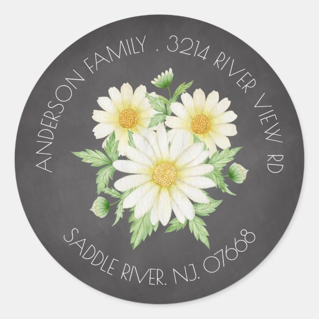 Spring Daisy Address Label Sticker (Front)