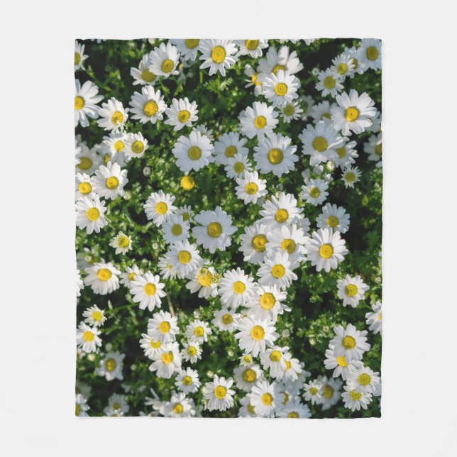 Spring Daisy Field: Serene Background Fleece Blanket (Front)