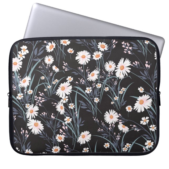Spring Daisy Floral Seamless Design Laptop Sleeve (Front)