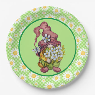 Spring Daisy Gnome Paper Plate