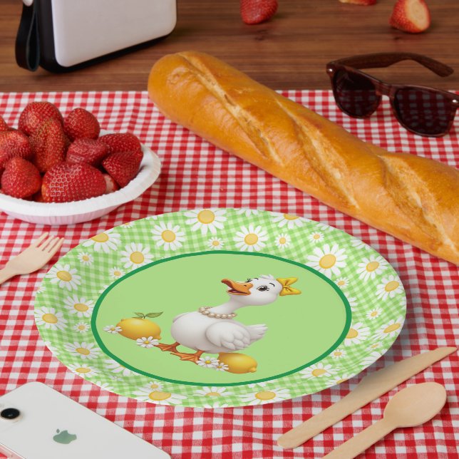 Spring Daisy Goose Paper Plate (Picnic)