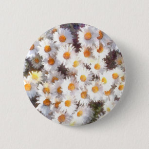 Spring Daisy Wildflower Watercolor 6 Cm Round Badge