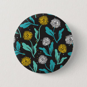 Spring Dandelion Flowers and Leaves Design 6 Cm Round Badge