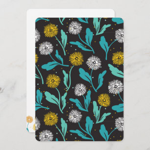 Spring Dandelion Flowers and Leaves Design Holiday Card