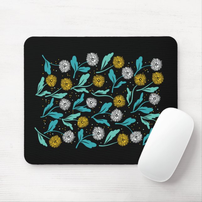 Spring Dandelion Flowers and Leaves Design Mouse Pad (With Mouse)