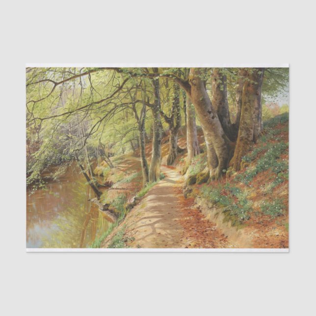 Spring day in the forest by Peder Mork Monsted Tissue Paper (Front)