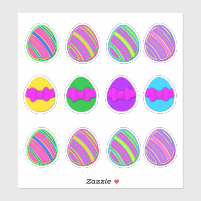 Spring Decorated Easter Egg Stickers (Sheet)