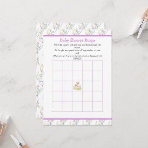 Spring Deer Baby Shower Bingo Invitation