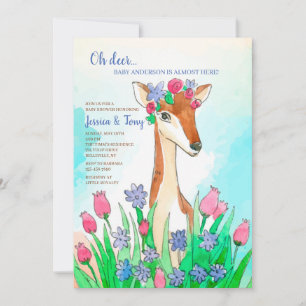 Spring Deer Baby Shower Invitation