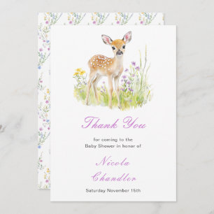Spring Deer Baby Shower Thank You Card