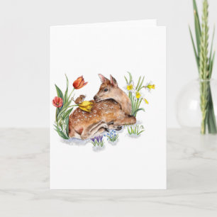 Spring Deer Holiday Card
