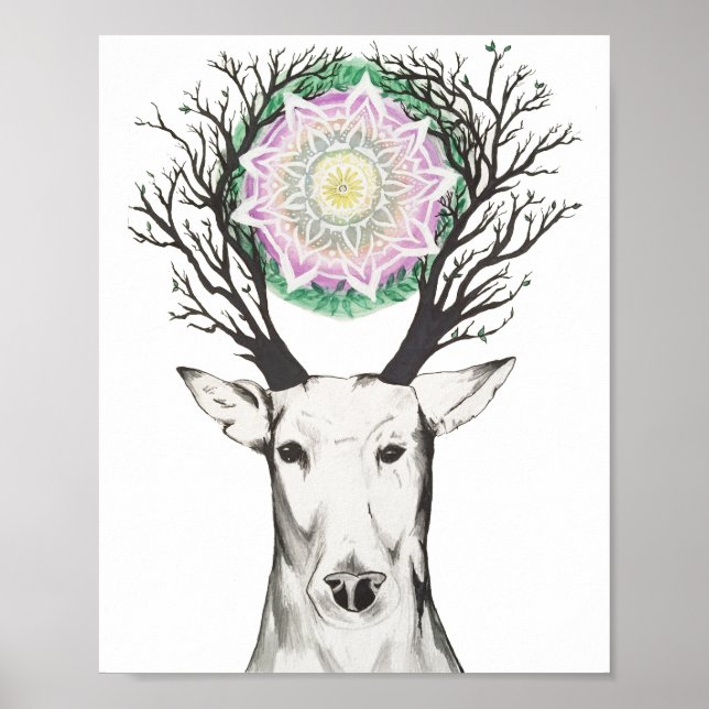 Spring Deer Mandala 8x10 Print (Front)