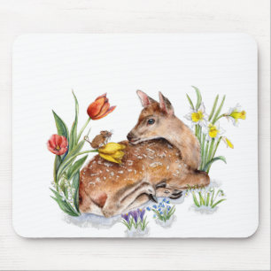 Spring Deer Mouse Pad
