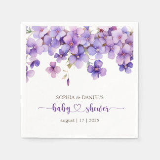 Spring Delicate Violet Flowers Baby Shower Napkin