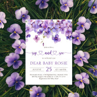 Spring Delicate Violet Flowers Baby Sip and See