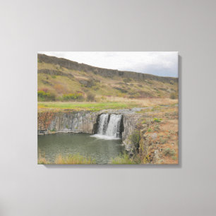 Spring Desert Waterfall Landscape Photo Canvas Print