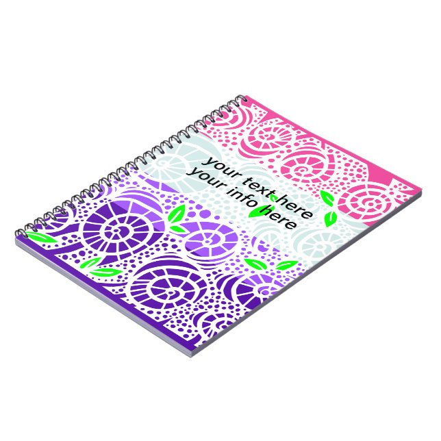 Spring Doodle leaves and swirly snail shells Notebook (Left Side)