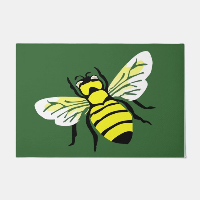 Spring Doormat, Bee floor Mat, Holiday Gift Doormat (Front)