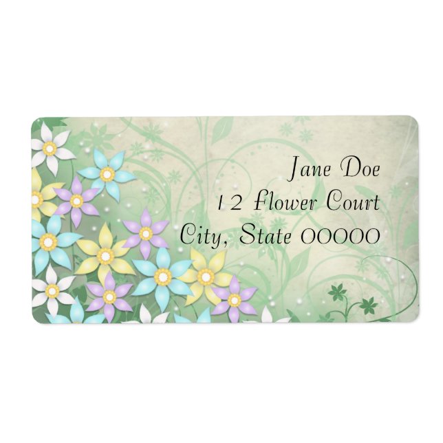 Spring Dream Floral Flower Address Labels (Front)