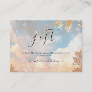 Spring Dreamy Sunset Cloud 9 Bridal Shower Gift Enclosure Card