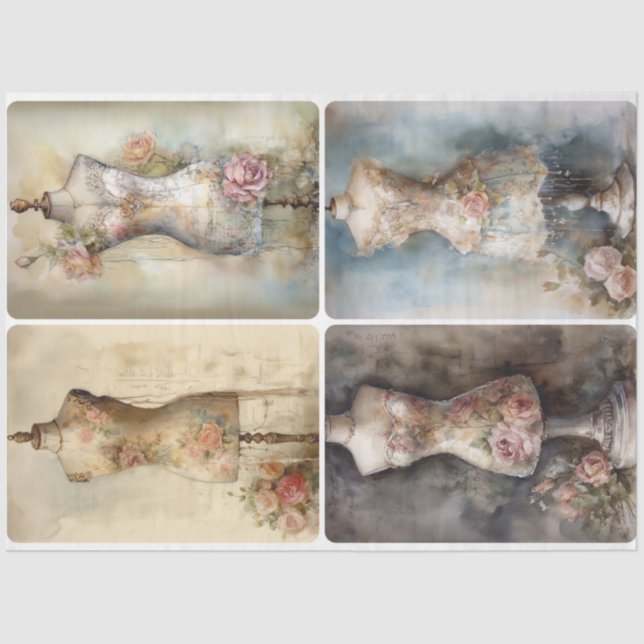 Spring Dress Forms  Tissue Paper (Front)