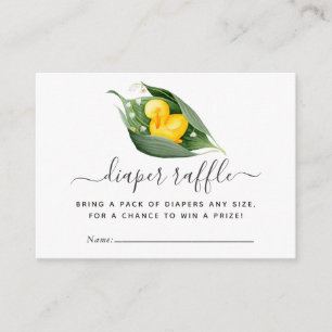 Spring Duckling Baby Shower Diaper Raffle Enclosure Card