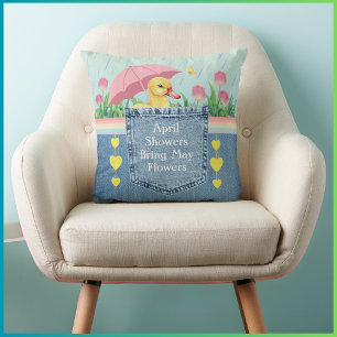 Spring Duckling Decorative Throw Pillow