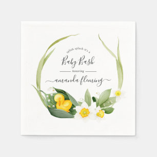 Spring Duckling Splish Splash Baby Shower Napkin